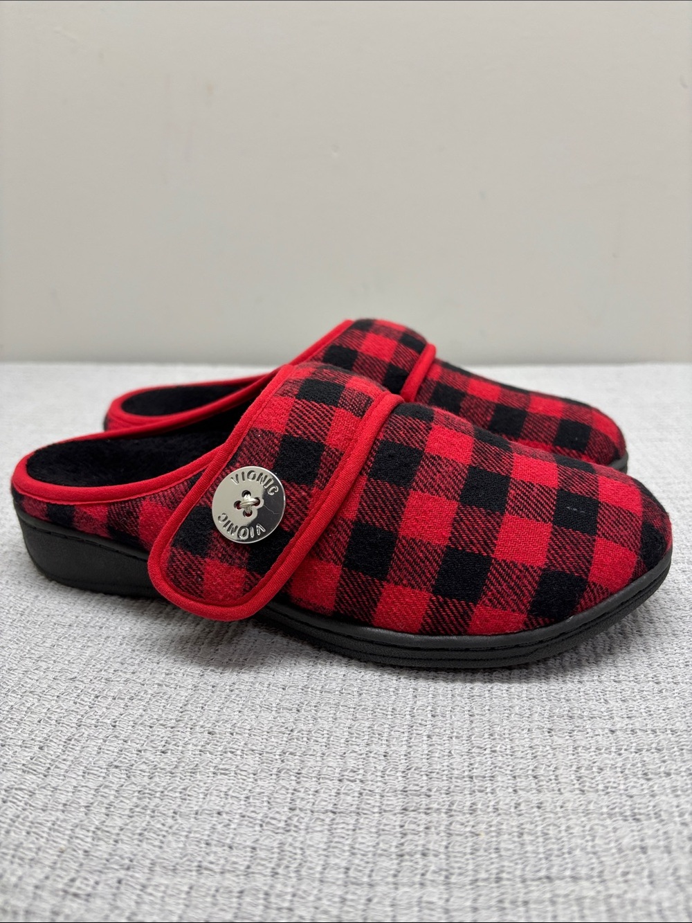 Vionic Slipper Sadie 361 Mule Buffalo Plaid Cozy Slip On Shoe TVW5103 Women 7
